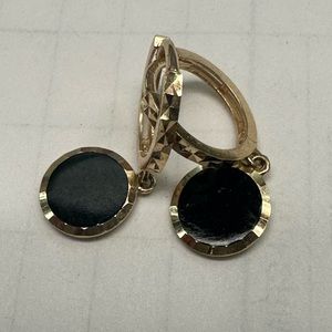 Black gold hoop earrings
